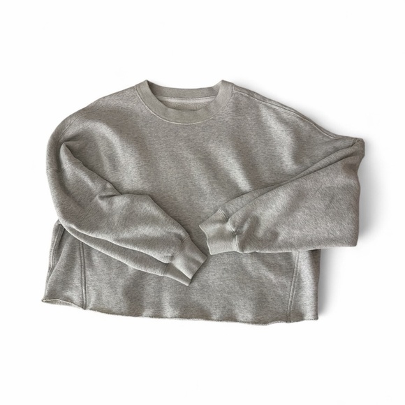 Abercrombie & Fitch Tops - Abercrombie & Fitch Soft AF Oversized Cropped Crewneck Sweatshirt Size XL Grey